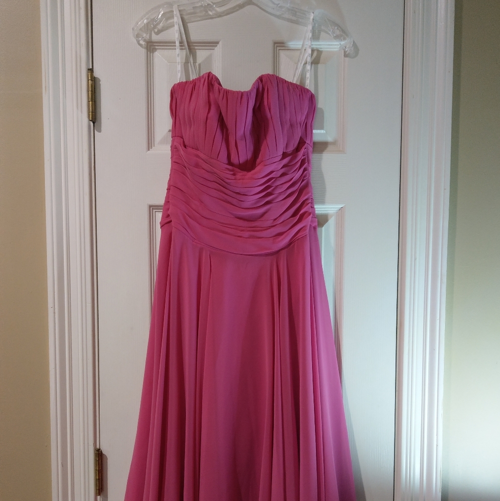 B2 Pink sleeveless prom dress